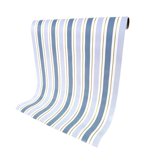 Blue Striped Table Paper Table Runner