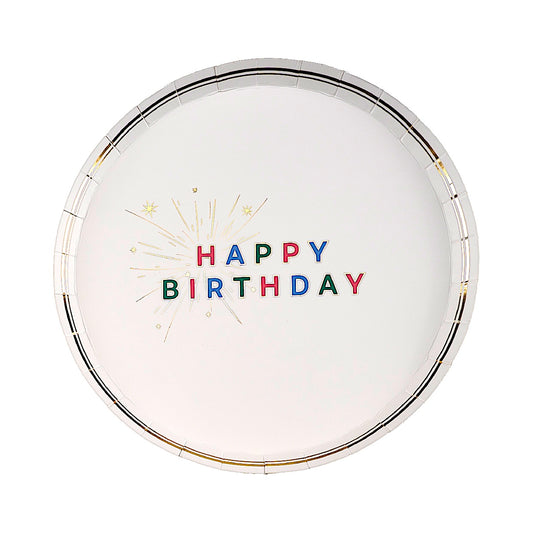 Colorful Happy Birthday Dessert Plates