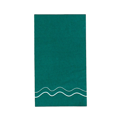 Dark Green Color Block Guest Towels