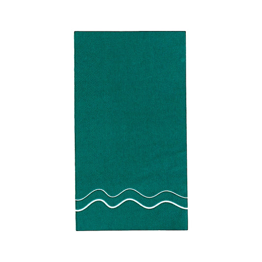 Dark Green Color Block Guest Towels