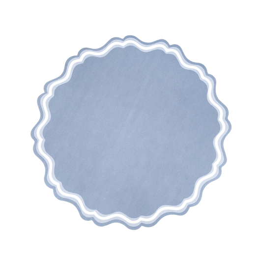 Blue Fancy Scallop Paper Placemats