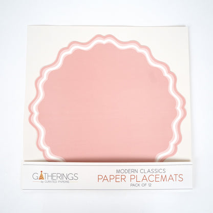 Pink Fancy Scallop Paper Placemats