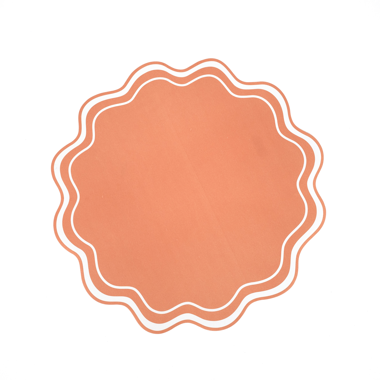 Orange Wavy Scallop Paper Placemats