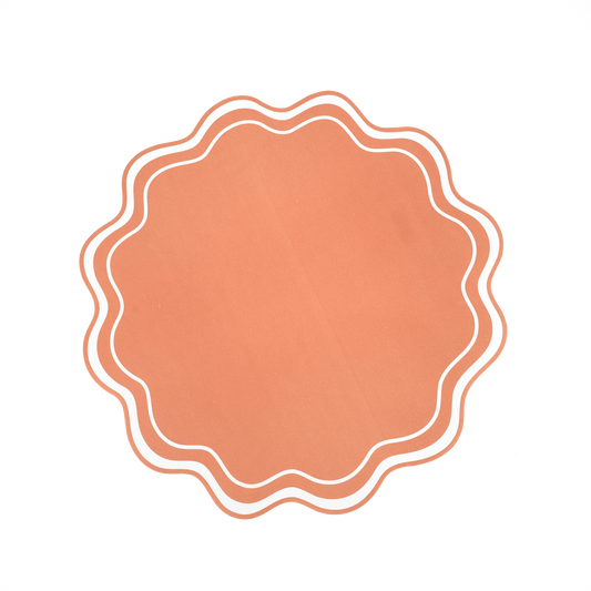 Orange Wavy Scallop Paper Placemats