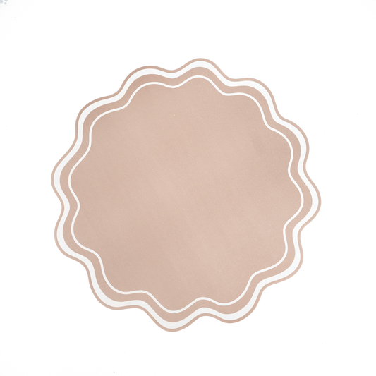 Beige Wavy Scallop Paper Placemats