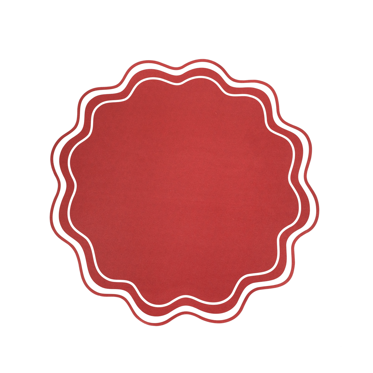 Red Wavy Scallop Paper Placemats