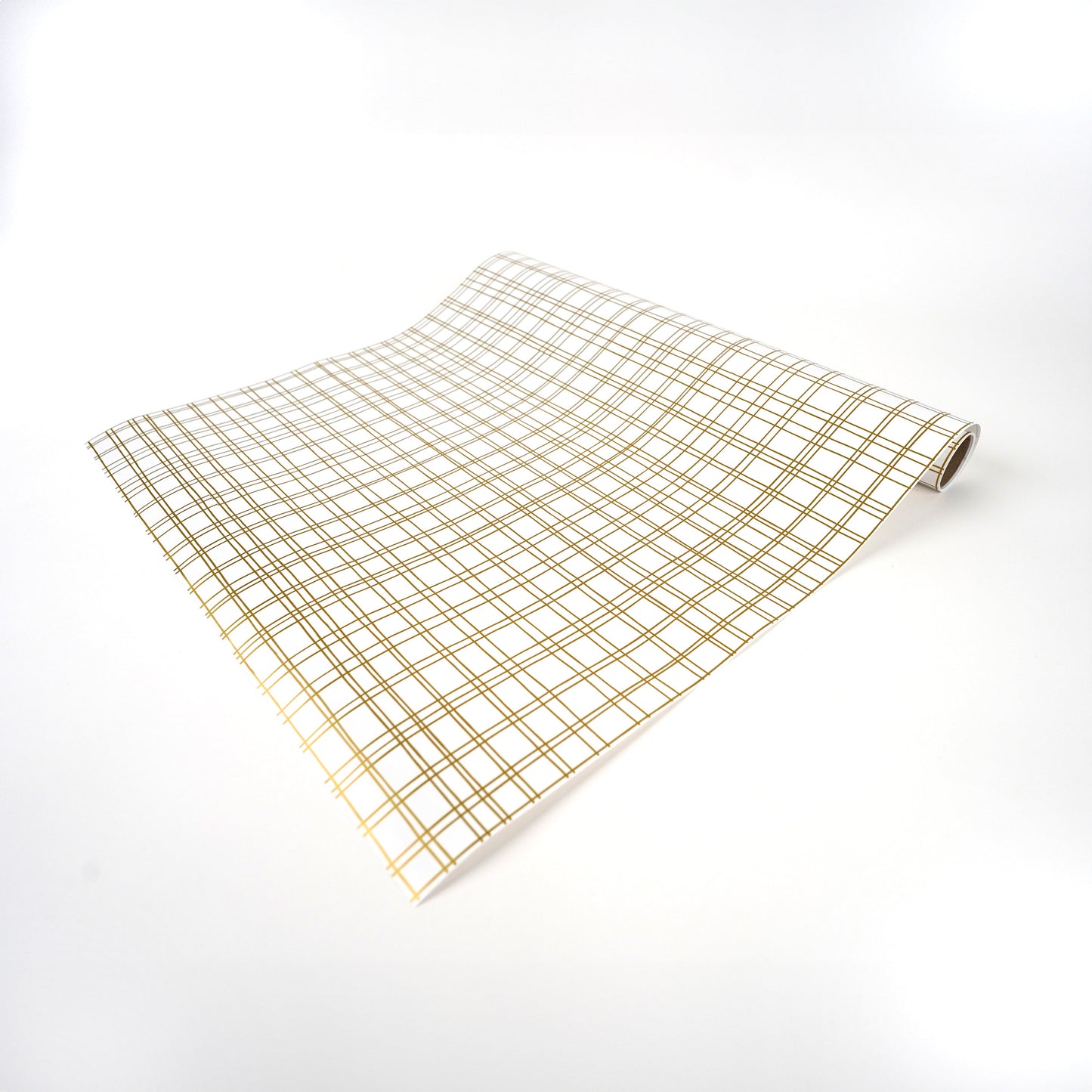 Gold Plaid Paper Table Runner