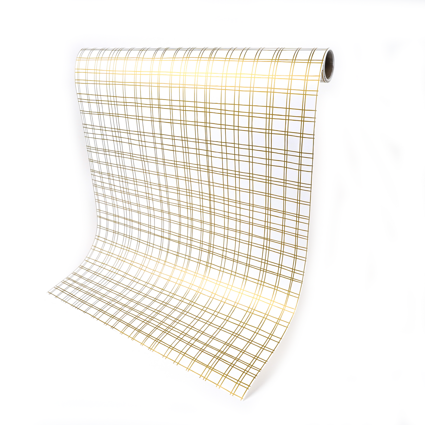 Gold Plaid Paper Table Runner