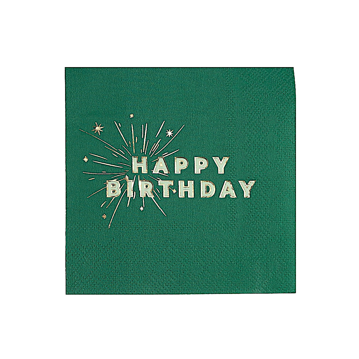 Green Happy Birthday Beverage Napkins