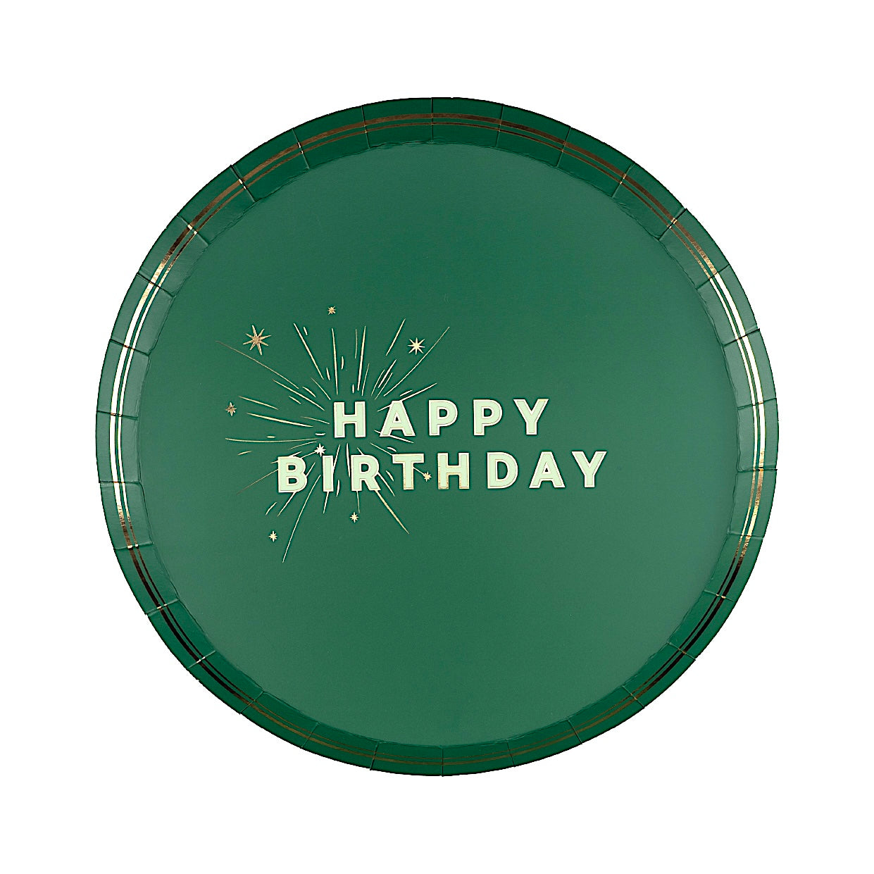 Green Happy Birthday Dessert Plates