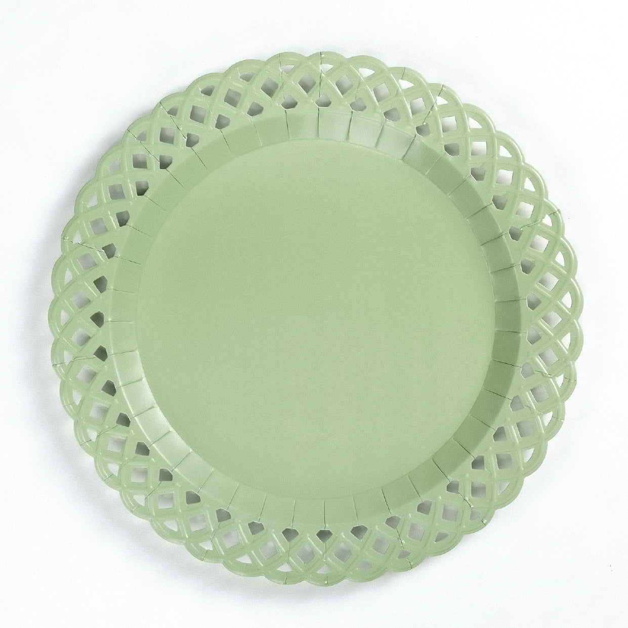 Sage Basketweave Dinner Paper Plates