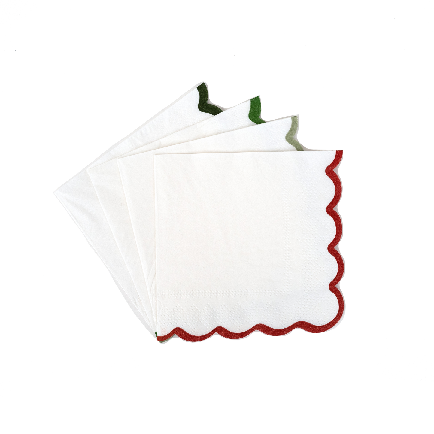 Holiday Scallop Beverage Napkins