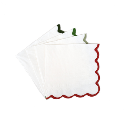 Holiday Scallop Beverage Napkins