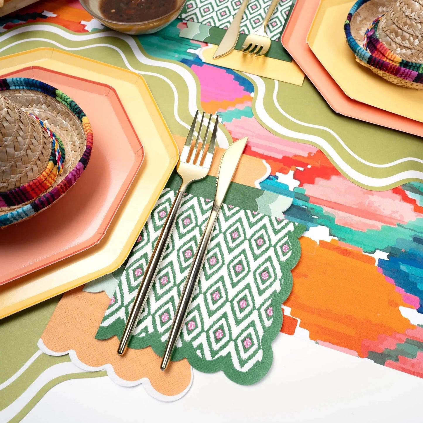 Bold Ikat Beverage Napkins