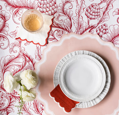 Pink Fancy Scallop Paper Placemats