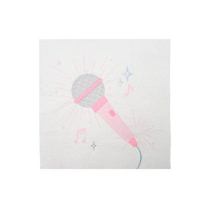 Pop Star Dance Party Microphone Cocktail Napkins