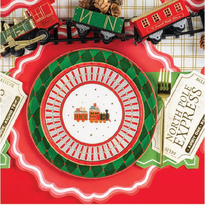 MCL23-PL2- Bright Red Fancy Scallop Paper Placemats