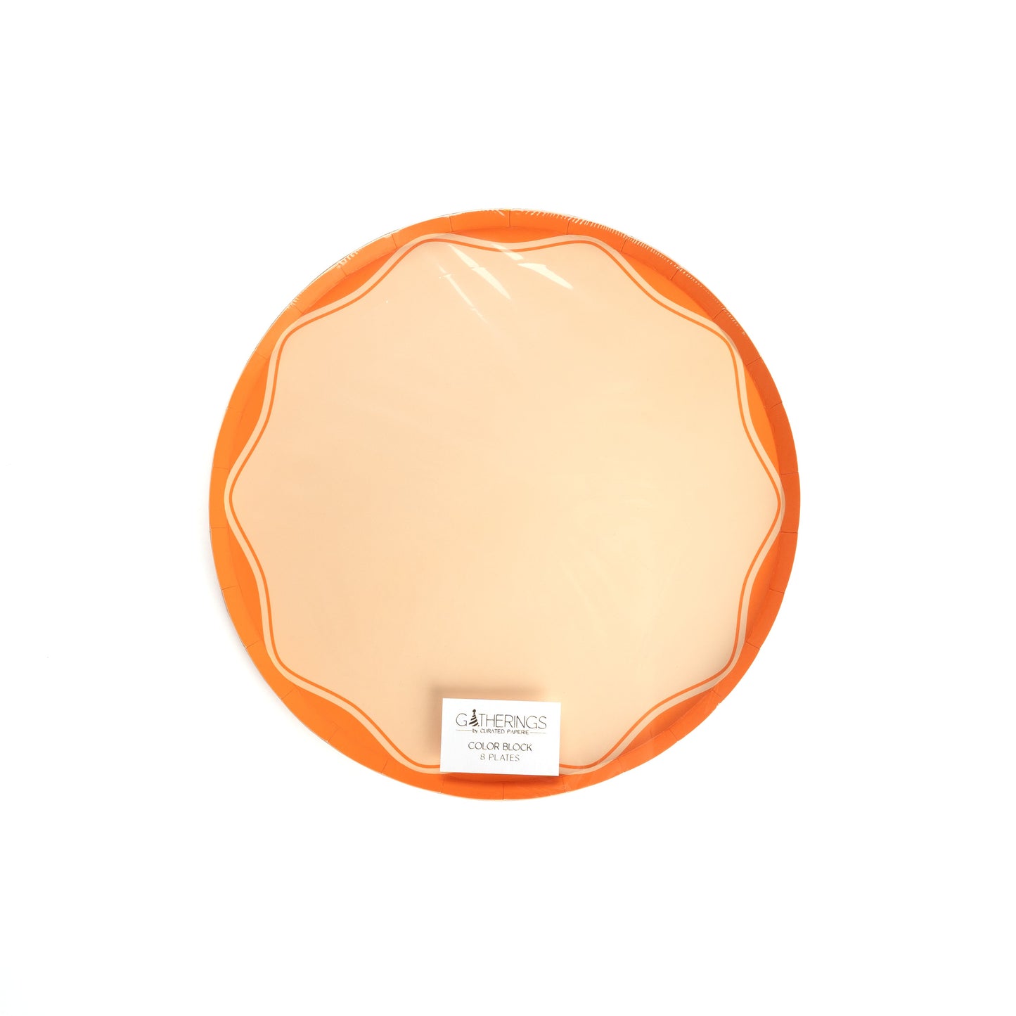 Orange Color Block Dinner Paper Plates