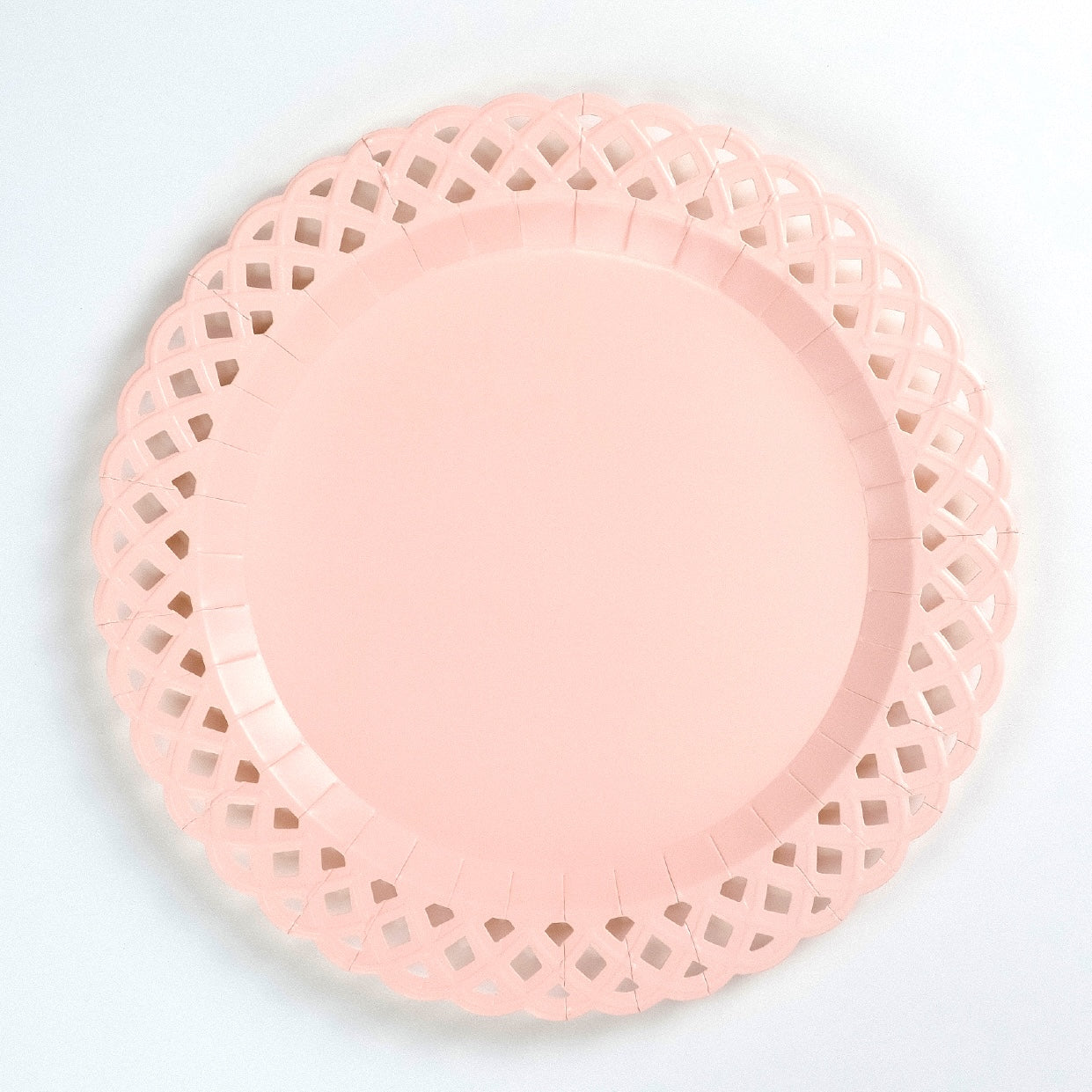 Pink Basketweave Dinner Paper Plates