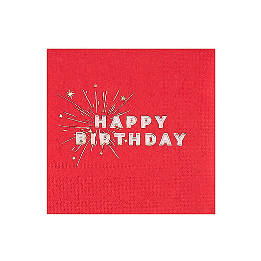 Pink Happy Birthday Beverage Napkins