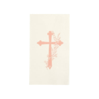 Pink Cross Floral Elegance Guest Towels