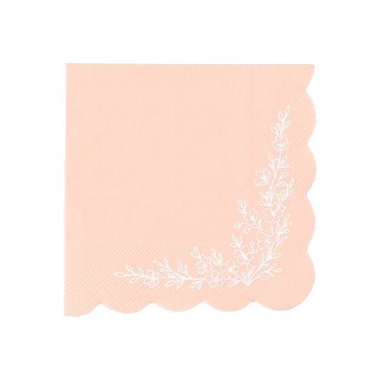 Floral Elegance Pink Beverage Napkins