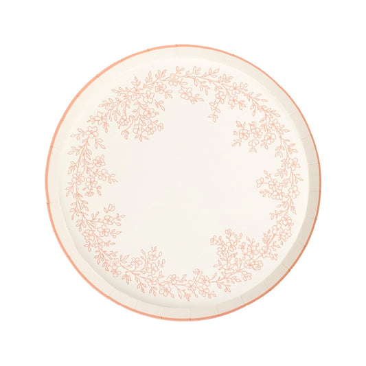 Floral Elegance Pink Dessert Plates