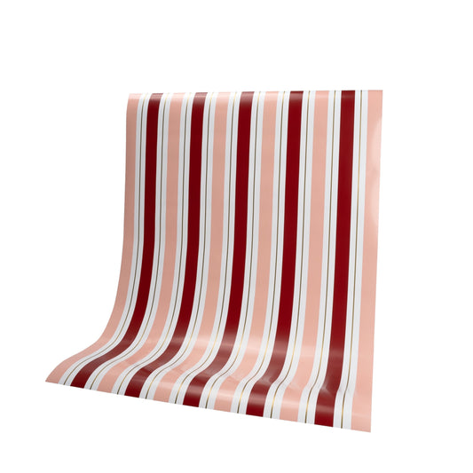 Pink & Red Striped Paper Table Runner