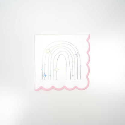 UNI25-CN5-Sparkle Rainbow Beverage Napkins