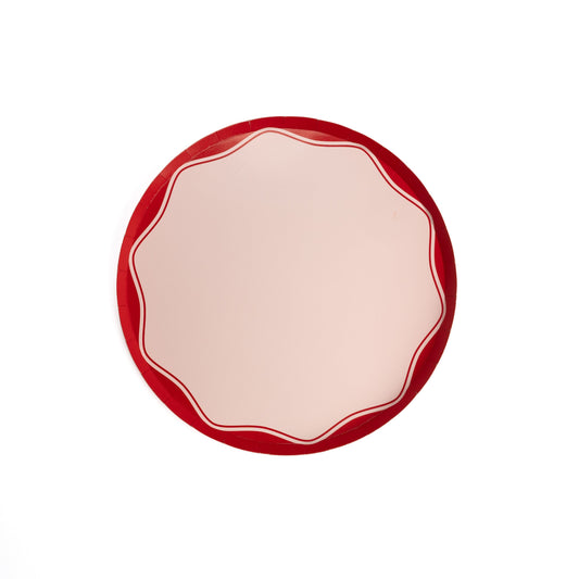 Red Color Block Dinner Paper Plates