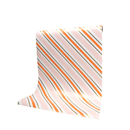 Orange & Pink Stunning Stripes Paper Table Runner