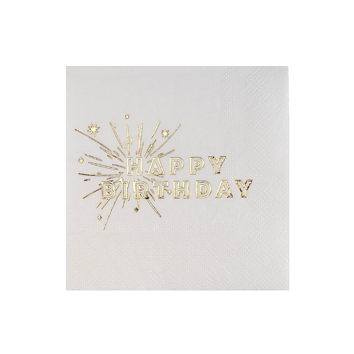 White Happy Birthday Beverage Napkins